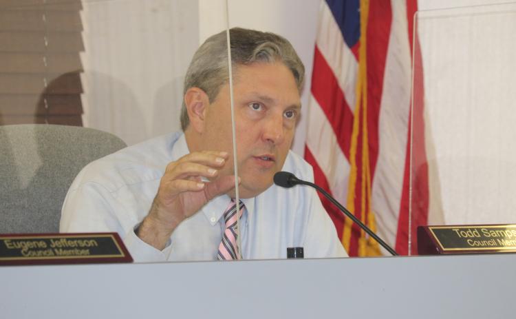 Councilman Todd Sampson said the proposal for a new search firm came too late to make a decision at Tuesday’s meeting. (JAMIE WACHTER/Lake City Reporter)