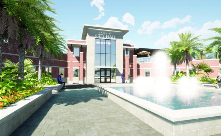 An artist’s rendering of the new Lake City Hall. Interim City Manager Paul Dyal said he plans to pitch a new city headquarters during the city council’s budget workshop on Monday. (COURTESY)