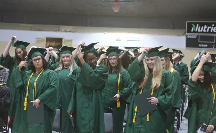 Florida Gateway students turn their tassels, becoming FGC graduates during the college’s summer graduation ceremony Tuesday evening. (TONY BRITT/Lake City Reporter)