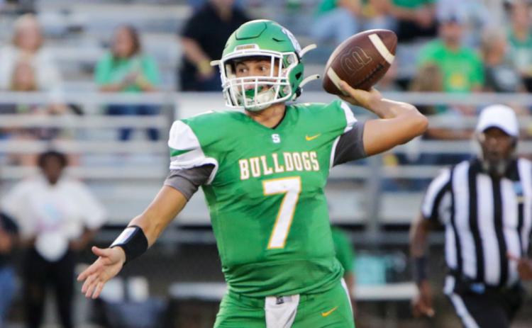 Suwannee quarterback Bronsen Tillotson throws a pass during Friday’s Preseason Classic against Columbia. (BRENT KUYKENDALL/Lake City Reporter)