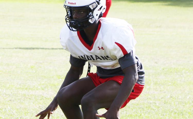 Fort White defensive back Najeeb Smith pedals back in coverage during Wednesday’s practice. (MORGAN MCMULLEN/Lake City Reporter)