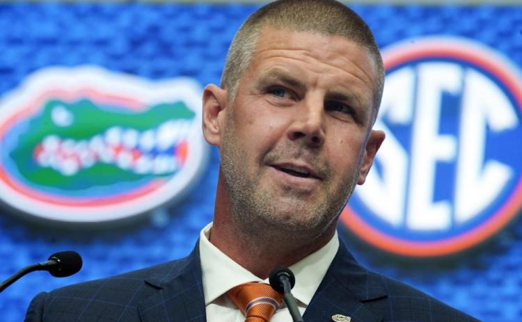 Florida head coach Billy Napier speaks during SEC Media Days on July 20 in Atlanta. (AP FILE)