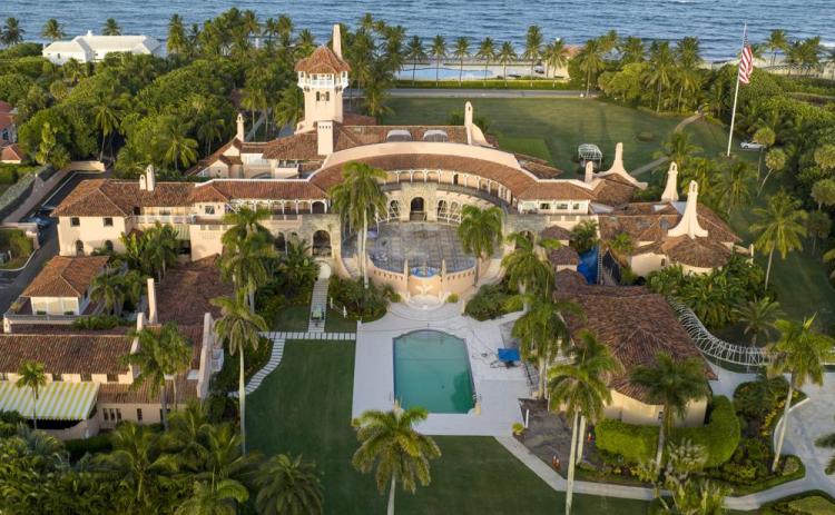An aerial view of President Donald Trump’s Mar-a-Lago estate taken Aug. 10, 2022. (STEVE HELBER/AP File)