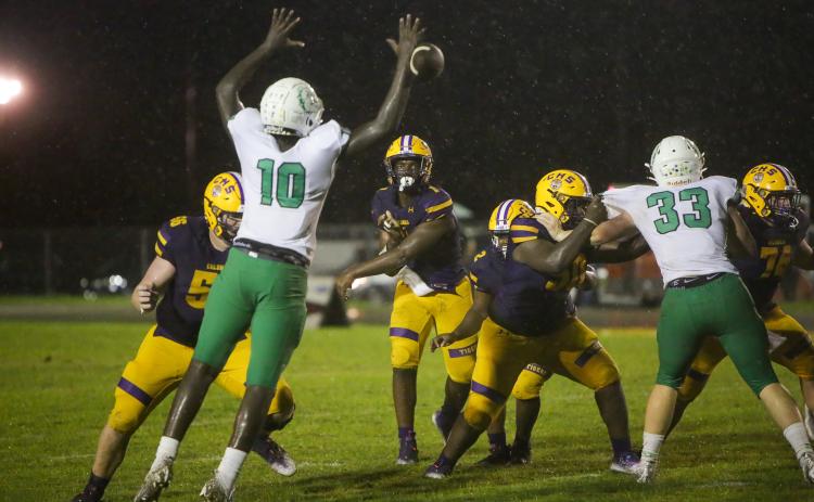 Columbia quarterback Tyler Jefferson throws a pass against DeLand on Sept. 9. (BRENT KUYKENDALL/Lake City Reporter)