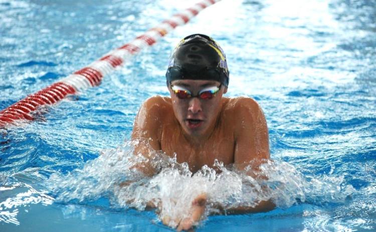 Columbia swimmer Ian Disosway competes in the 100 breaststroke at the Region 1-3A meet on Oct. 26. (COURTESY)