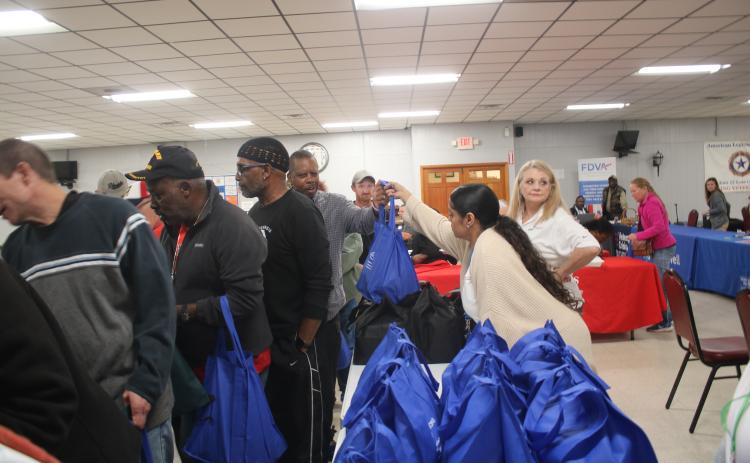 Veterans who attended the Veterans Stand Down event Wednesday received bags of toiletries. (TONY BRITT/Lake City Reporter)