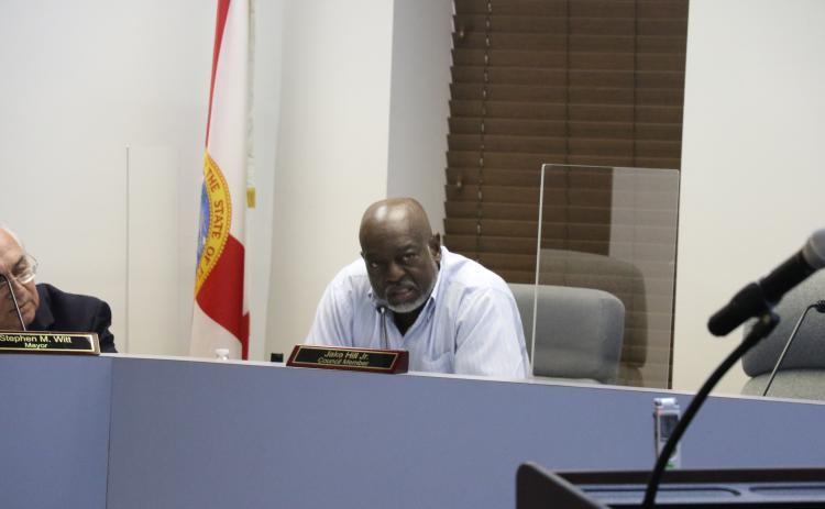 Lake City Councilman Jake Hill Jr. speaks at a previous City Council meeting. (FILE)