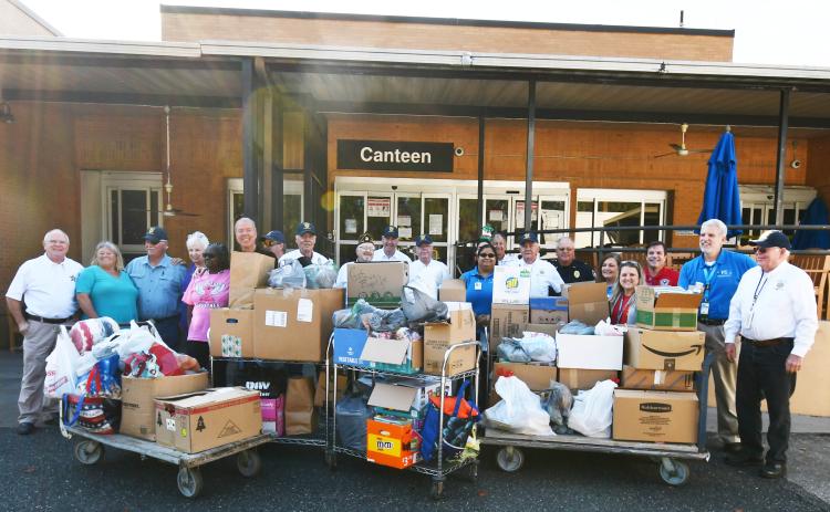 Members of the Hahira Mayor’s Motorcade brought donations to the Lake City VA Medical Center from Georgia on Friday. (KENNETH ADAMS/Special to the Reporter)