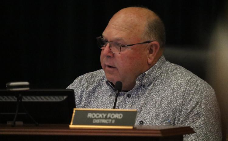 Columbia County BOCC Chair Rocky Ford said he agreed with Sheriff Mark Hunter in that the sheriff's office shouldn't be burdened with operating animal control services at Thursday's BOCC meeting. (JAMIE WACHTER/Lake City Reporter)