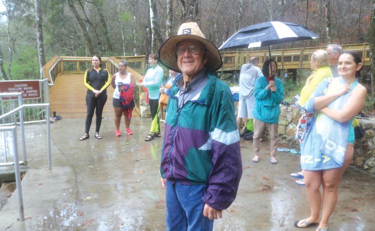 The original Iche Nippy Dipper, Earl Kinard, smiles at the 2020 Iche Nippy Dip Day celebration. Dippers this year will make a toast in Kinard’s honor after he passed away in March. (FILE)