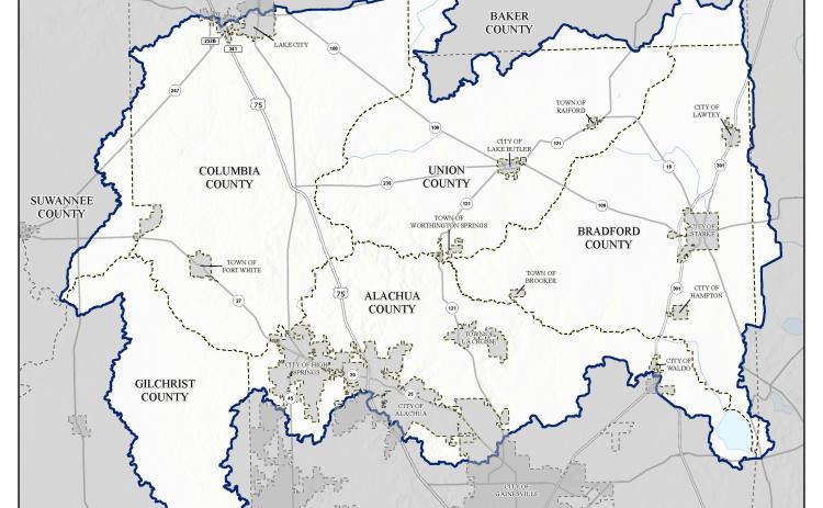 Public meetings are scheduled for late February to discuss flood risk maps for the Santa Fe Watershed, which includes the southern half of Columbia County. (COURTESY SUWANNEE RIVER WATER MANAGEMENT DISTRICT)