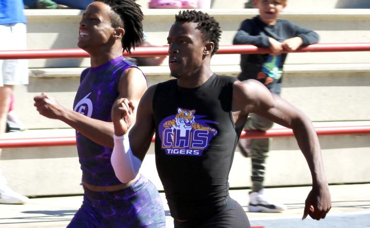 Columbia’s Trevis Johnson won the 400m at the Santa Fe Raider Open Classic on Saturday. (COURTESY)