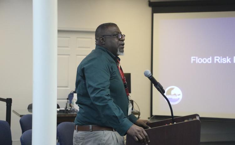 Leroy Marshall, chief professional engineer for the Suwannee River Water Management District, urged people to attend a flood risk map meeting later this month. Westside Community Center is hosting one on Feb. 23. (MORGAN MCMULLEN/Lake City Reporter)
