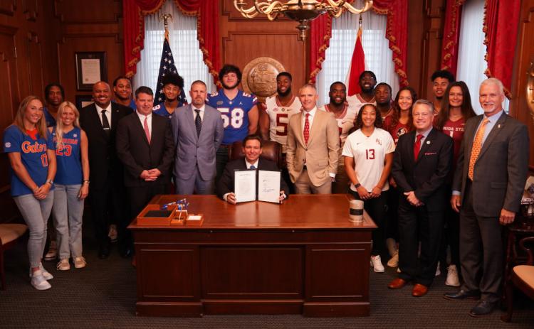 Florida Gov. Ron DeSantis amended the state’s NIL law on Thursday in Tallahassee (Executive Office of the Governor)