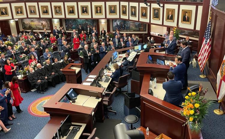 Legislators applaud during the State of the State address from Gov. Ron DeSantis to open the 2022 legislative session. (NEWS SERVICE OF FLORIDA FILE)