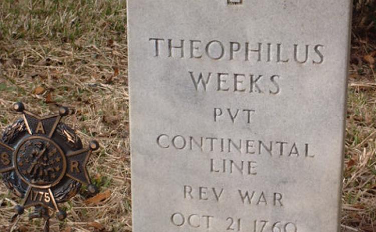 The gravesite of Pvt. Theophilus Week sits at Price Creek Cemetery. (COURTESY)