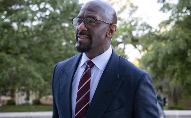 Former Tallahassee Mayor and Florida Democratic gubernatorial candidate Andrew Gillum arrives at the federal courthouse for jury selection in his corruption trial April 17 in Tallahassee. (ALICIA DEVINE/Tallahassee Democrat via AP)