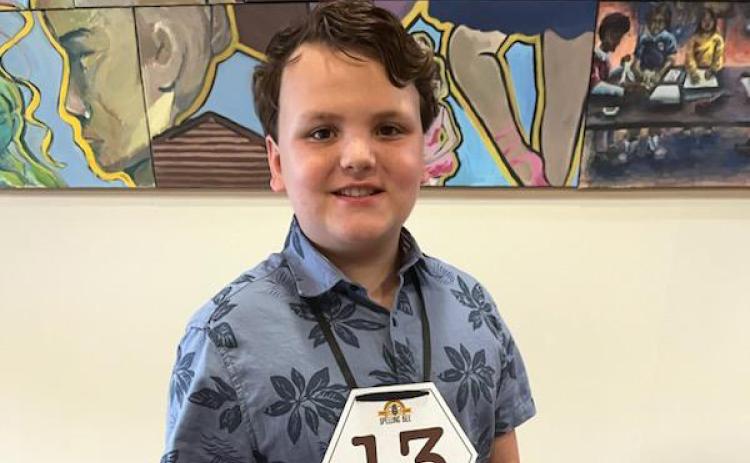 Fort White Elementary fifth-grader Tucker Ayers placed second in the First Coast Spelling Bee in Jacksonville last week. (COURTESY)