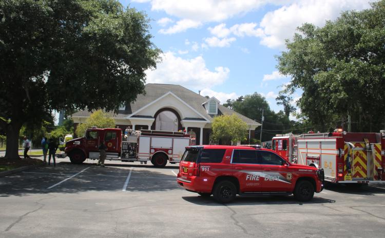 LCFD Assistant Chief Dwight Boozer said his department doused the small fire in about 15 seconds. (TONY BRITT/Lake City Reporter)