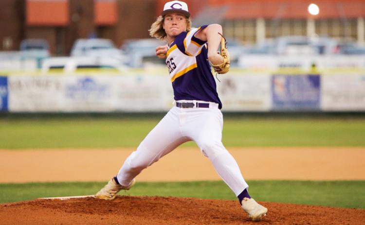 Columbia pitcher Trayce McKenzie-Starling pitches against Chiles on April 12. (BRENT KUYKENDALL/Lake City Reporter)
