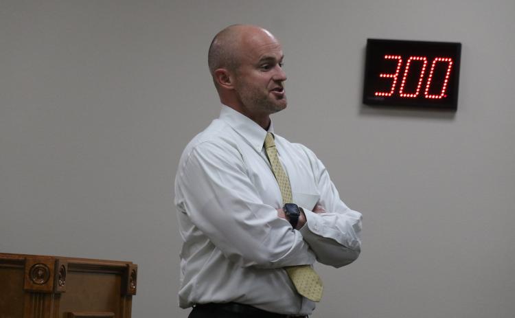 State Attorney John Durrett responds to a question Thursday about charges against Sylvester Warren. (JAMIE WACHTER/Lake City Reporter)