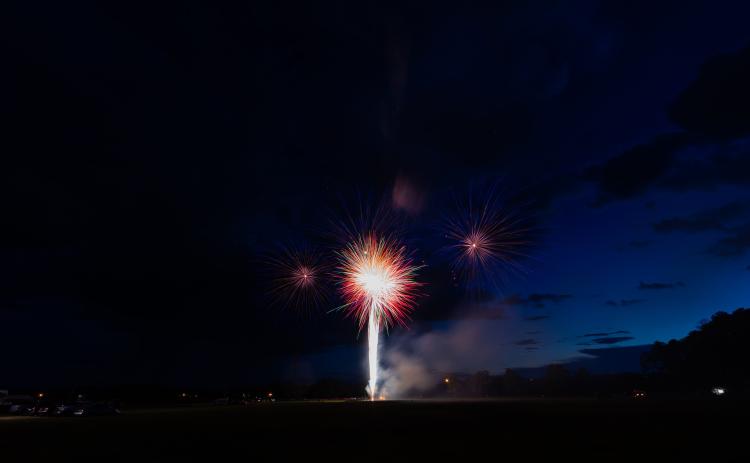 The Lake City-Columbia County Chamber of Commerce’s fireworks show will start around 9:15 p.m. Saturday at the Florida Gateway Fairgrounds. (RAY CARPENTER/Special to the Reporter)
