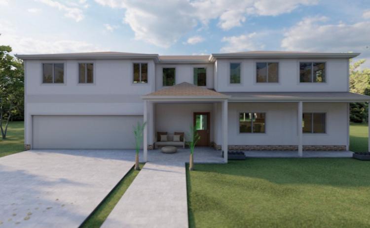 A rendering shows a home built using SusEco’s proprietary components. (COURTESY)