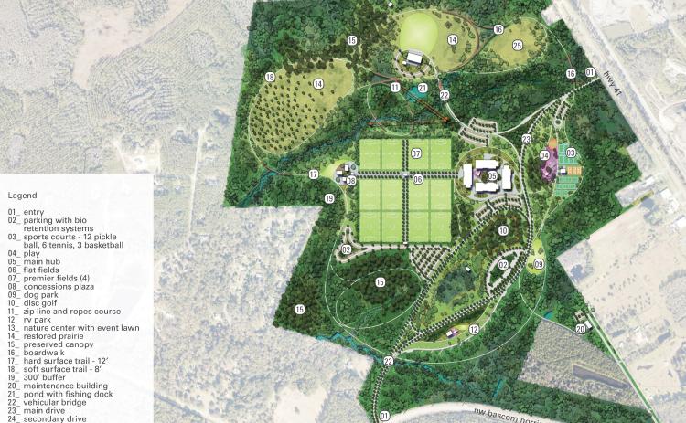 The first phase of Columbia County’s flat field facility includes eight of the 12 flat fields. (COURTESY)