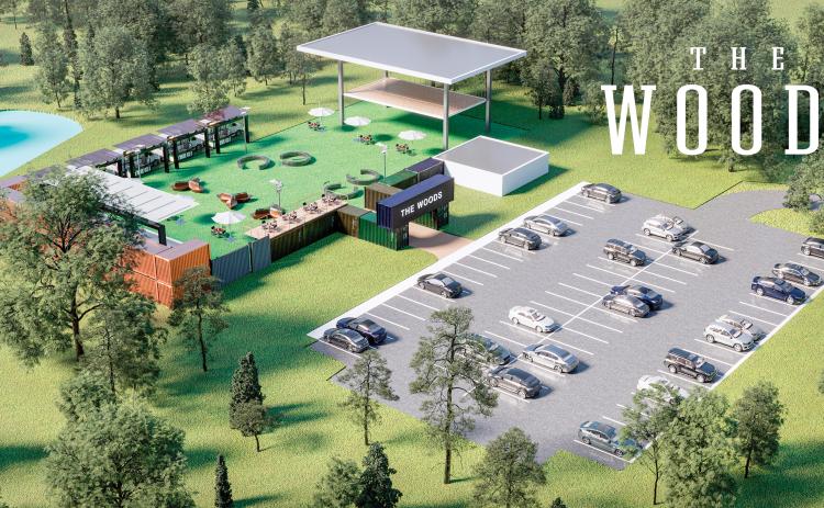 ‘The Woods,’ a food truck container park, is planned for State Road 247 just southwest of the Interstate 75 overpass in Lake City. The venue will also feature two restaurants, a game room, a bar and a two-story pavilion. (COURTESY)