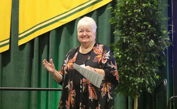 Genie Norman, a longtime member of the Foundation for Florida Gateway College executive board, was honored Wednesday as a ‘Distinguished Friend of the Foundation.’ (JAMIE WACHTER/Lake City Reporter)
