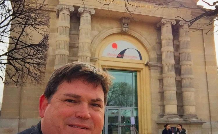 Rory Penland, a Lake City native, stands in front of ‘The Orangerie’ (Musee de l’Orangerie in Paris, France, in March 2018. Penland’s Iconic Art Project exhibit, featuring replicas of some of the most famous art pieces in history, will be on display at the Gateway Art Gallery later this month. (COURTESY)