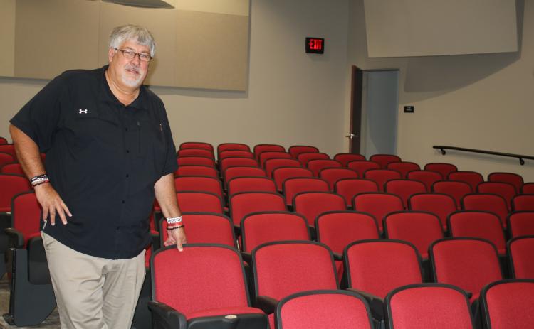 Fort White High School Principal Keith Couey stands in the school’s new Performing Arts Center, which has its first performance scheduled for the middle of October. (TONY BRITT/Lake City Reporter)