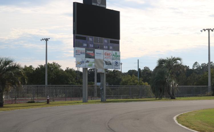 The company that was supposed to complete the track renovations at Columbia High was terminated by the Columbia County School Board on Tuesday. A new contractor, Florida Track and Turf, is expected to complete the project by Jan. 1. (JORDAN KROEGER/Lake City Reporter)