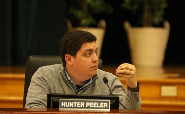 Columbia County School Board Member Hunter Peeler asked  to bring the five-year work plan back for a vote in December. (JAMIE WACHTER/Lake City Reporter)