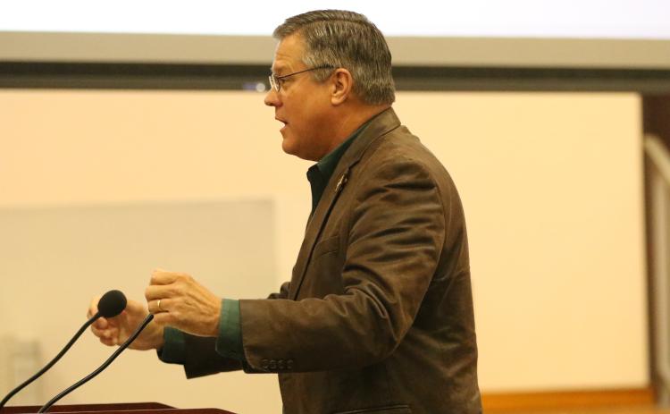 Sheriff Mark Hunter told the Columbia County Commission that he’d make do with the funding they approved Thursday for raises. (JAMIE WACHTER/Lake City Reporter)