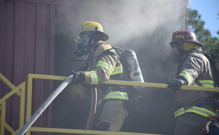 Recruits at the Florida Gateway College Firefighter Program will benefit from the Lake City Fire Department donating 14 self-contained breathing apparatus units to the program. (COURTESY)