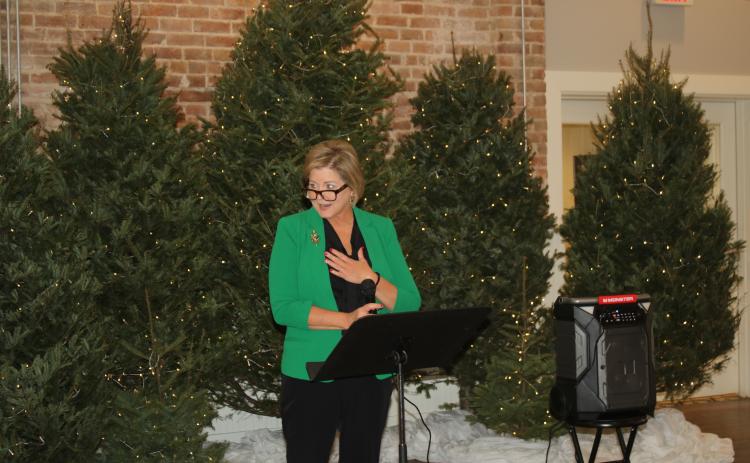 Pam Cochran, United Way of Suwannee Valley Leadership Donor, speaks about the importance of making contributions to the local United Way during the organization’s luncheon Wednesday afternoon at The Blanche. (TONY BRITT/Lake City Reporter)