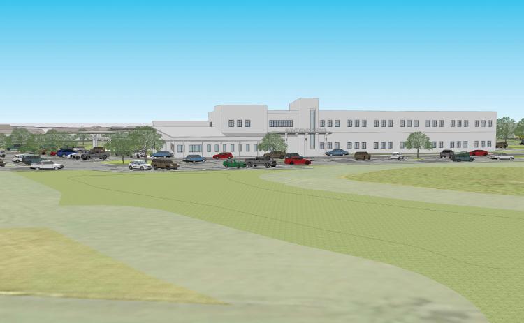 A conceptial rendering of the new Niblack Elementary School from Zyscovich Architects Inc. as seen from Bascom Norris Drive. The new school, which is expected to open in August 2025, would be a two-story building. (COURTESY COLUMBIA COUNTY SCHOOL DISTRICT)