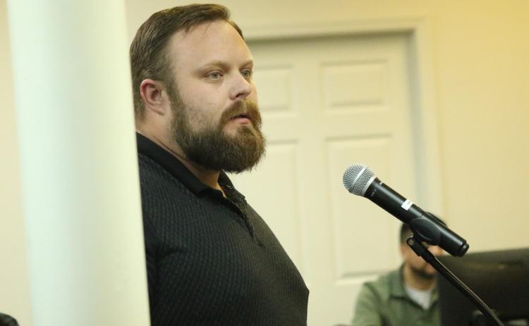 James Carter, the lone applicant for the vacant District 13 seat, speaks to the Lake City Council Monday about his interest in the position. (JAMIE WACHTER/Lake City Reporter)