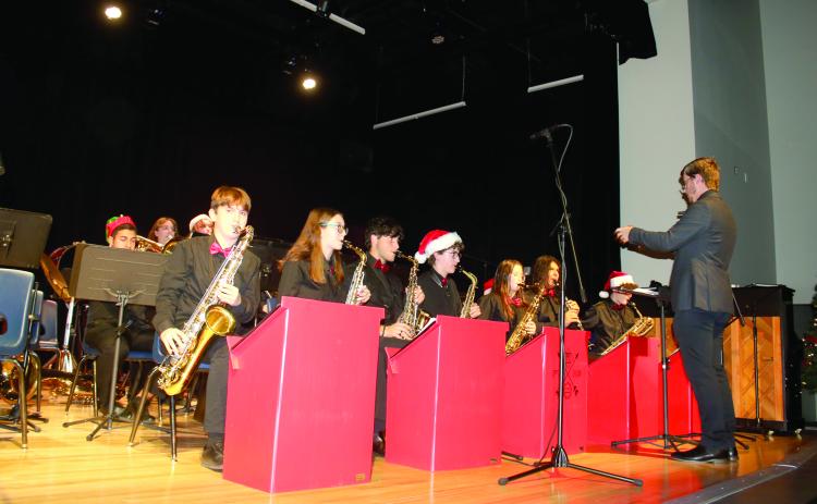 The Fort White High jazz band performs during its Christmas concert in December. The band is hosting the Fort White Musical Market on Saturday to raise funds for a trip to Walt Disney World. (FILE)