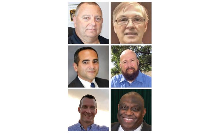 Butler (from top left, clockwise), Brillhart, Paloff, Rosenthal, Poposki and Guerra.