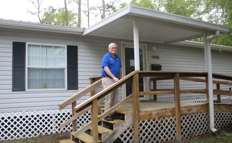 Columbia County Veterans Service Officer George Wehrli poses in front of the county’s new veterans  services office. (TONY BRITT/Lake City Reporter)