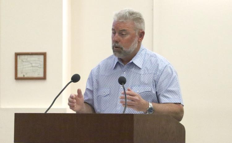Assistant County Manager Kevin Kirby urged the Columbia County Commission to consider reinstituting impact fees on new development to help the county meet future infrastructure needs. (MORGAN MCMULLEN/Lake City Reporter)