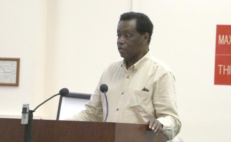 Robert Jones, CareerSource Florida Crown’s executive director, speaks to the County Commission on Thursday about the turmoil and changes coming for the agency. (MORGAN MCMULLEN/Lake City Reporter)