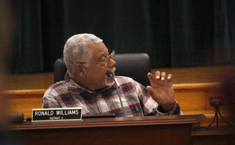 County Commission Chairman Ron Williams urged other commissioners to call folks in Tallahassee to encourage Gov. Ron DeSantis to approve $57 million in grant funding for the Ellisville wastewater treatment plant. (JAMIE WACHTER/Lake City Reporter)