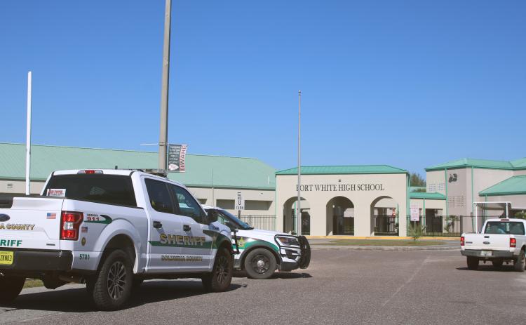 Deputies from the Columbia County Sheriff’s Office responded to Fort White High School, and Columbia High School, on Tuesday afternoon after a threat was received against a ‘high school.’ (TONY BRITT/Lake City Reporter)