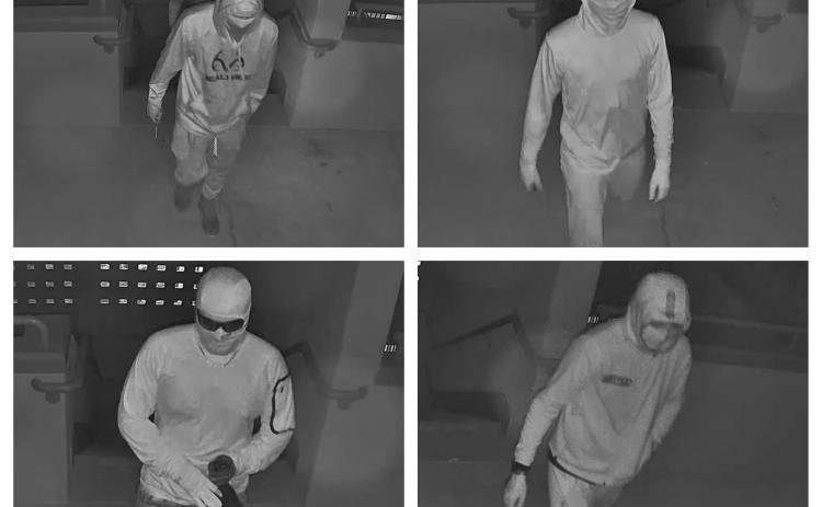 Fort White High School was burglarized and vandalized in the overnight hours of Wednesday night and Thursday morning. The Columbia County Sheriff’s Office is looking for help in identifying the four suspects caught on video surveillance from the school. (COURTESY COLUMBIA COUNTY SHERIFF'S OFFICE)