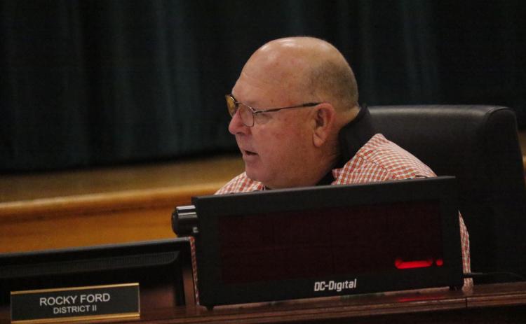 Columbia County Commissioner Rocky Ford said the county’s goal should be to gives its employees raises in next year’s budget at the same rate state workers are getting pay increases. (JAMIE WACHTER/Lake City Reporter)