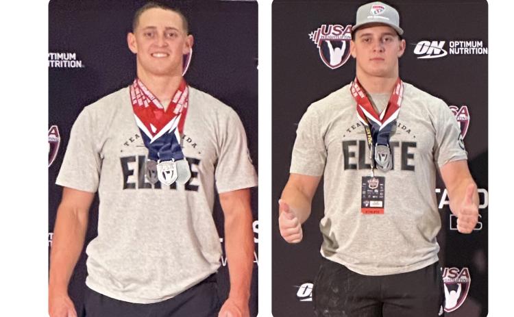 Suwannee High graduates Sam Wainwright (left) and Will Wainwright (right) both placed second in their weight classes at the USA Weightlifting Junior Nationals last week. (COURTESY)