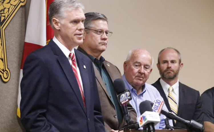 Roger Handberg, the U.S. Attorney for the Middle District of Florida, touted the police work that went into apprehending Hector Villarreal for cocaine trafficking last month. (JAMIE WACHTER/Lake City Reporter)